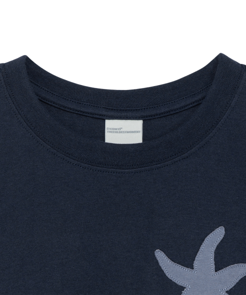 (w) TCM vintage starfish crop T (navy)