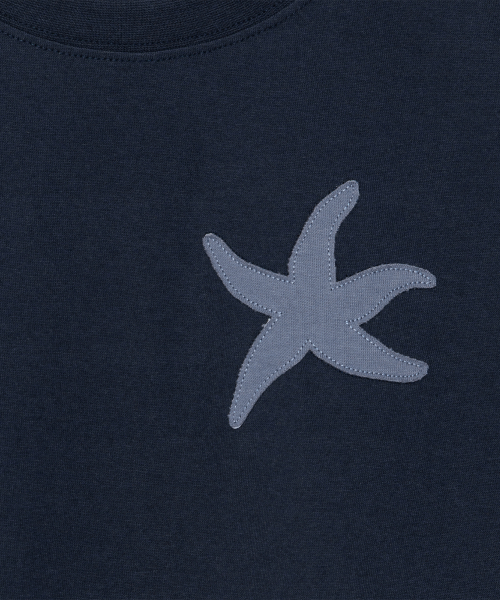 (w) TCM vintage starfish crop T (navy)