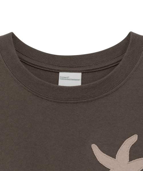 (w) TCM vintage starfish crop T (brown)