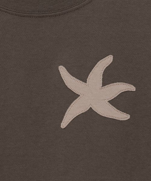 (w) TCM vintage starfish crop T (brown)