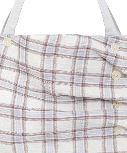 TCM 2way check pintuck bag (light grey)