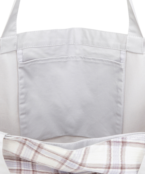 TCM 2way check pintuck bag (light grey)