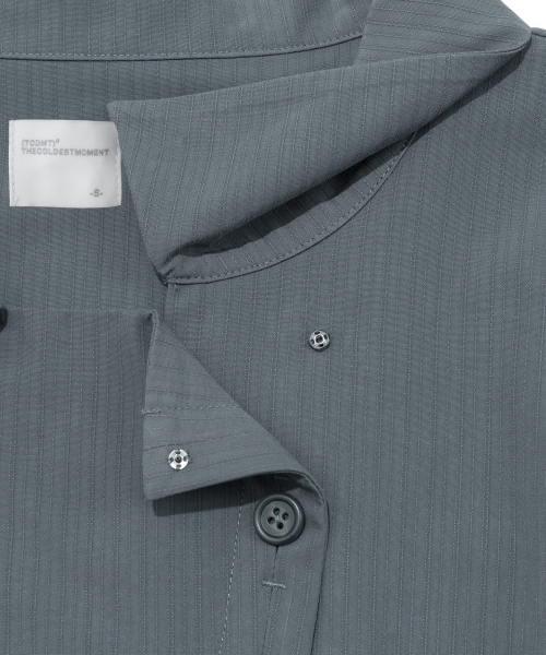 TCM 3-button stripe half shirt (dusty blue)