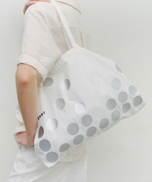 SILVER DOT ECO BAG - WHITE
