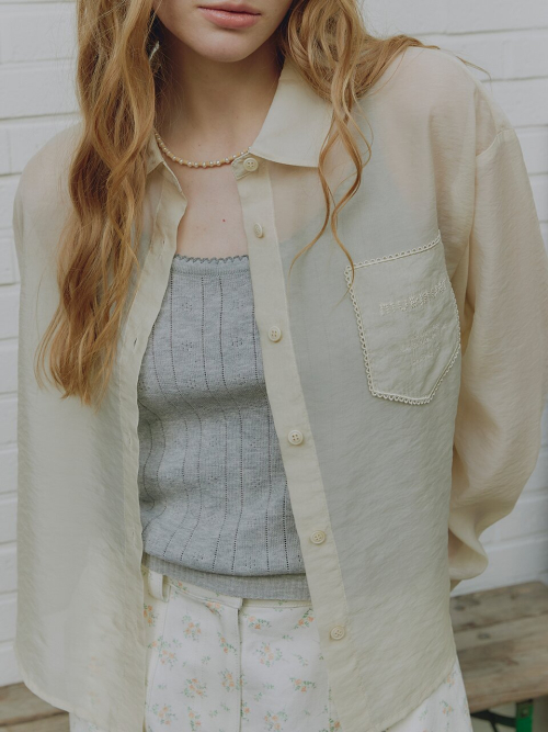 Sheer Crop Shirt MU2633BL201M