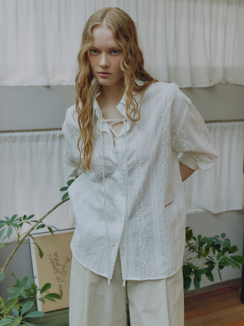 Lace-up Loose Fit Blouse MU2633BL303M