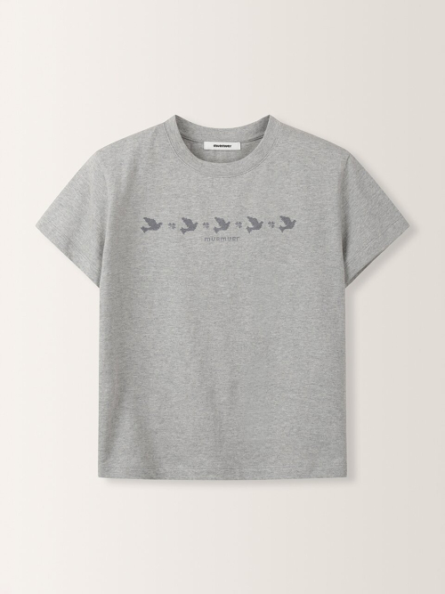Bird Graphic Short Sleeved Slim T-Shirt MU2633TS202M