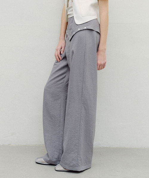 SCARF LAYERED PANTS - GREY
