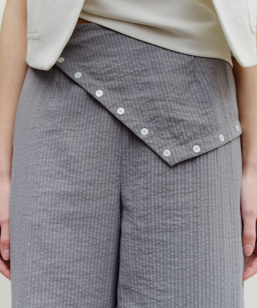 SCARF LAYERED PANTS - GREY