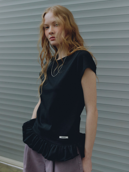 Frill Short Sleeved Slim T-Shirt MU2633TS304M