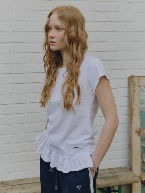 Frill Short Sleeved Slim T-Shirt MU2633TS304M