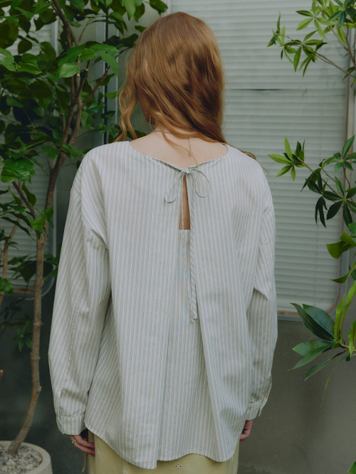 Stripe Volume Blouse MU2633BL305M