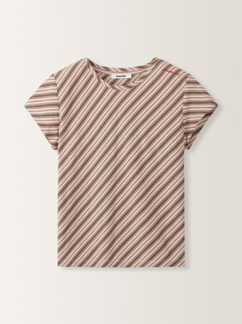 Muel Stripe Cropped T-Shirt MU2633TS307M