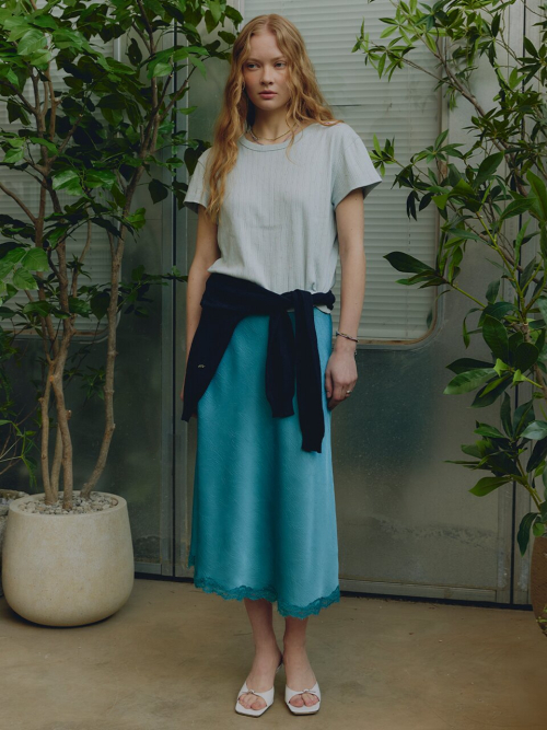 Velia A-Line Skirt MU2633SK303M_TURQUOISE BLUE