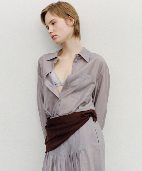 SHEER TENCEL SHIRT - GREY