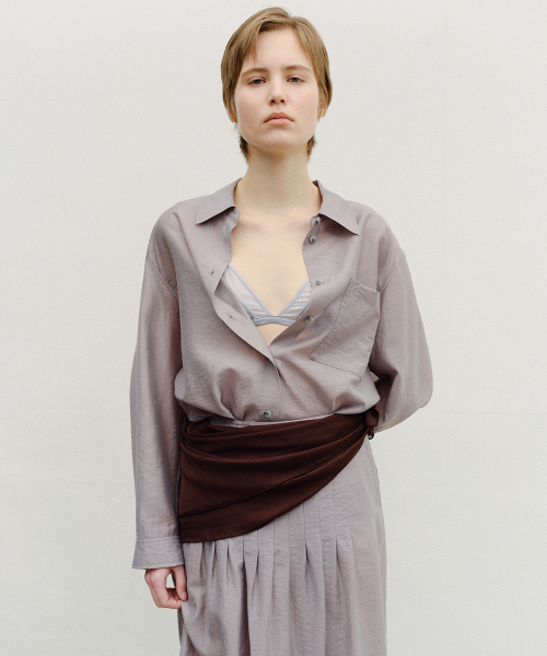 SHEER TENCEL SHIRT - GREY