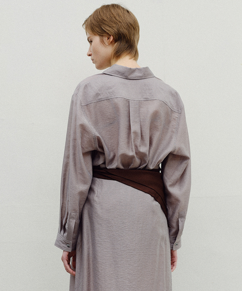 SHEER TENCEL SHIRT - GREY