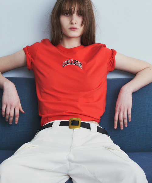 COLLEGE CROPPED T-SHIRT RED