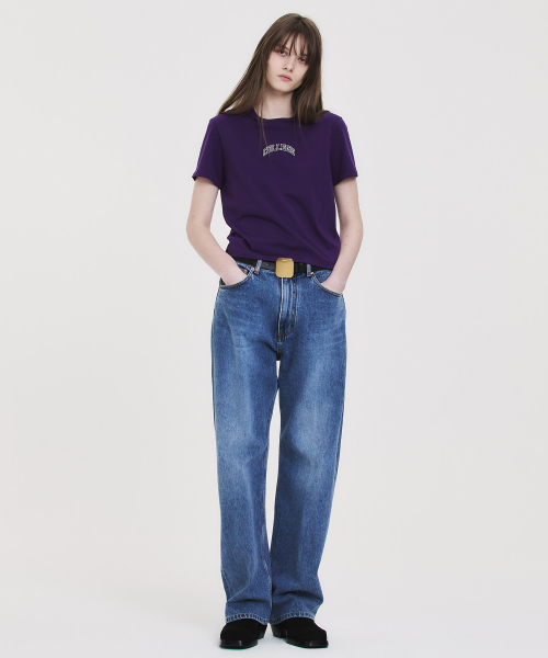 COLLEGE CROPPED T-SHIRT PURPLE