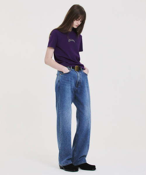 COLLEGE CROPPED T-SHIRT PURPLE