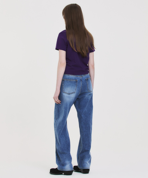 COLLEGE CROPPED T-SHIRT PURPLE