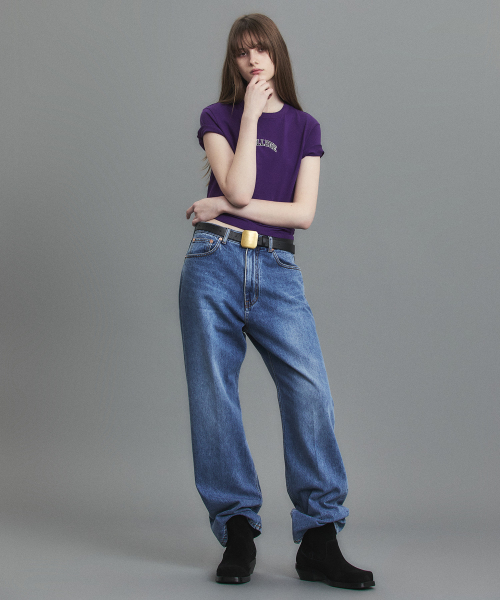 COLLEGE CROPPED T-SHIRT PURPLE