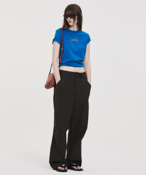 COLLEGE CROPPED T-SHIRT BLUE