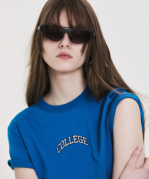 COLLEGE CROPPED T-SHIRT BLUE