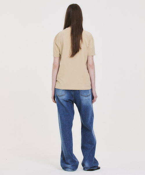 COLLEGE LOGO T-SHIRT BEIGE
