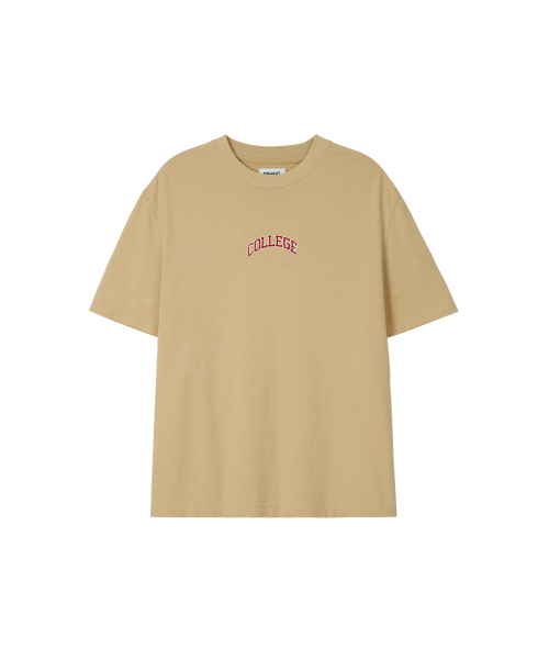 COLLEGE LOGO T-SHIRT BEIGE
