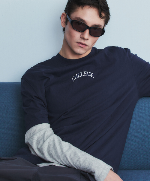 COLLEGE LOGO T-SHIRT NAVY