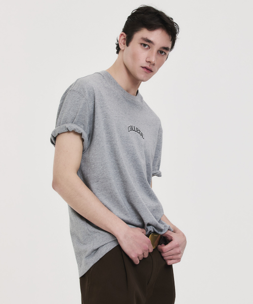 COLLEGE LOGO T-SHIRT GRAY
