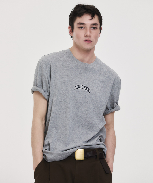 COLLEGE LOGO T-SHIRT GRAY