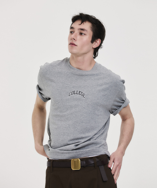 COLLEGE LOGO T-SHIRT GRAY