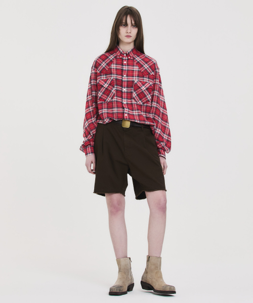SOFT SHEER CHECK SHIRT RED