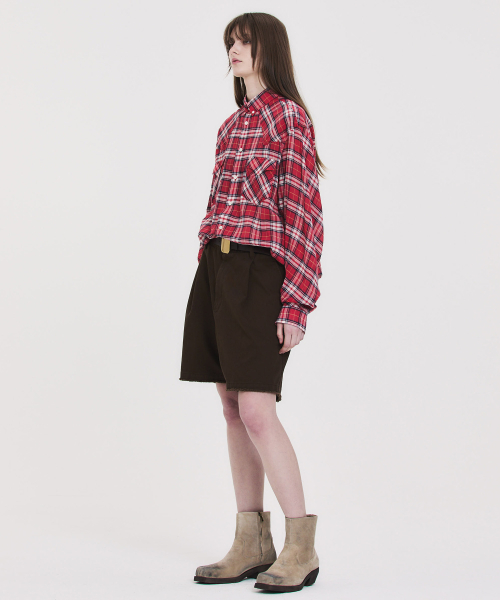 SOFT SHEER CHECK SHIRT RED
