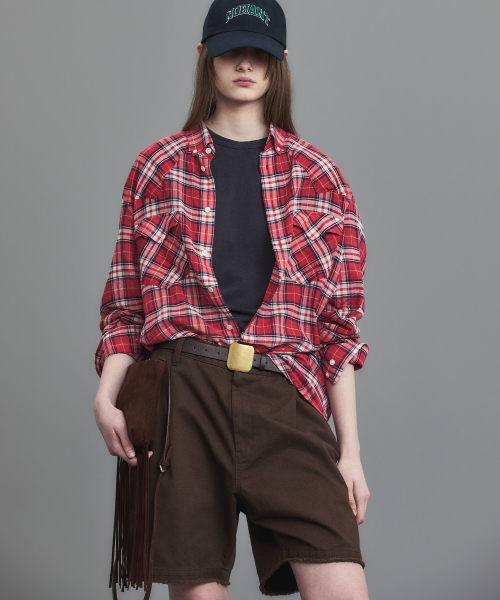 SOFT SHEER CHECK SHIRT RED