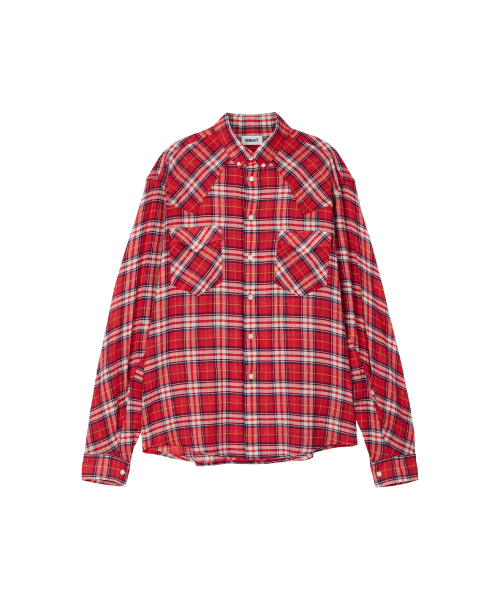 SOFT SHEER CHECK SHIRT RED