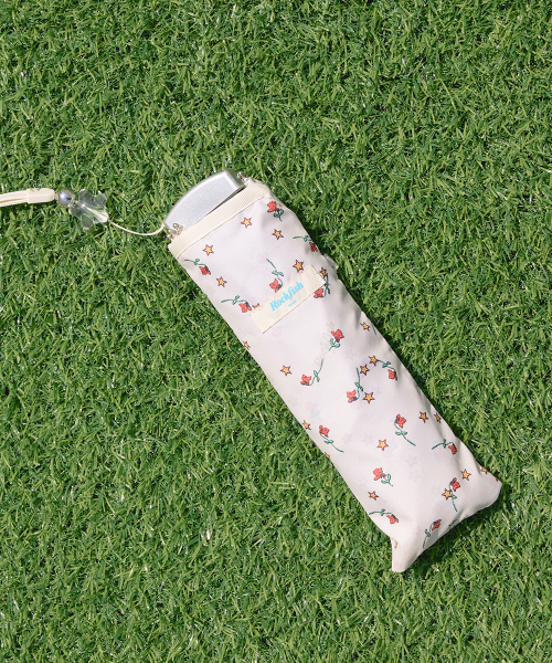 FLORAL FEATHER LIGHT UMBRELLA - CREAM