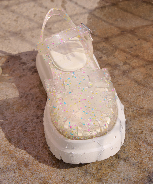 GLAIR PLATFORM FISHERMAN SANDALS - CLEAR STAR