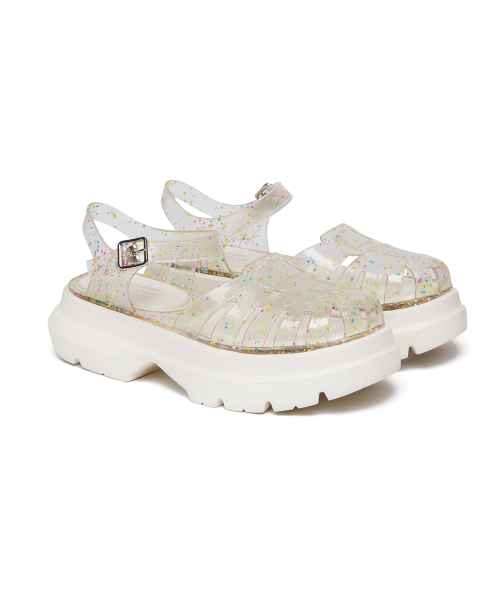 GLAIR PLATFORM FISHERMAN SANDALS - CLEAR STAR