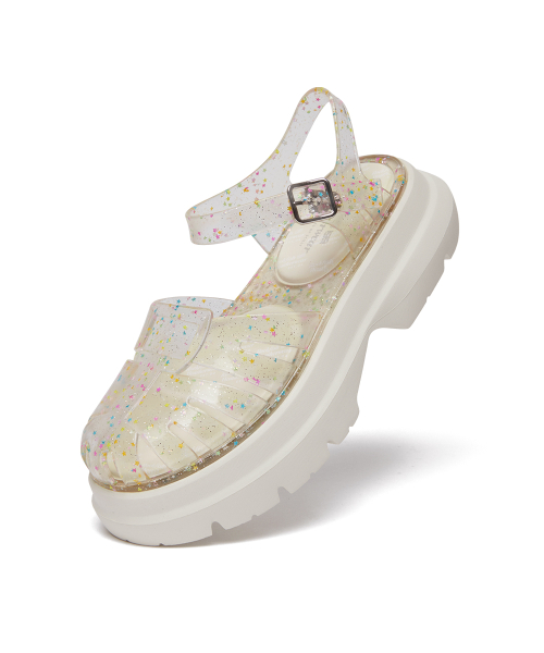 GLAIR PLATFORM FISHERMAN SANDALS - CLEAR STAR