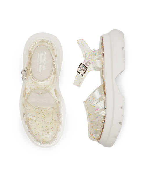 GLAIR PLATFORM FISHERMAN SANDALS - CLEAR STAR