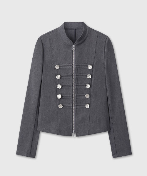 DOUBLE BUTTON NAPOLEON JACKET (CHARCOAL)