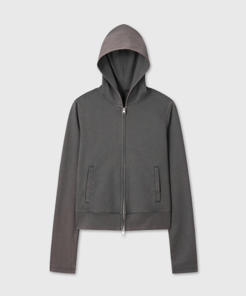 [설라노 X DIVEIN WOMEN] WASHED REGULAR HOOD ZIP-UP (CHARCOAL)