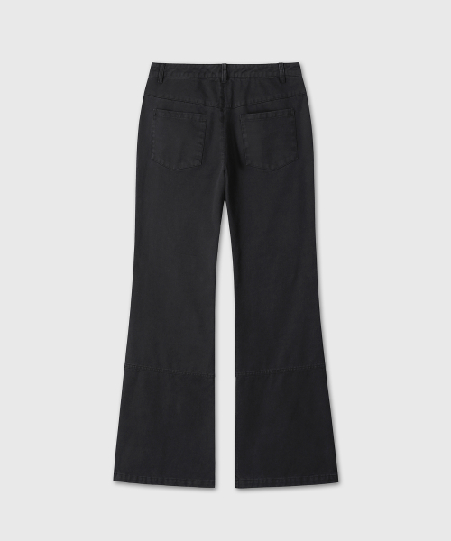 [설라노 X DIVEIN WOMEN] DESTROYED FLARE COTTON PANTS (BLACK)
