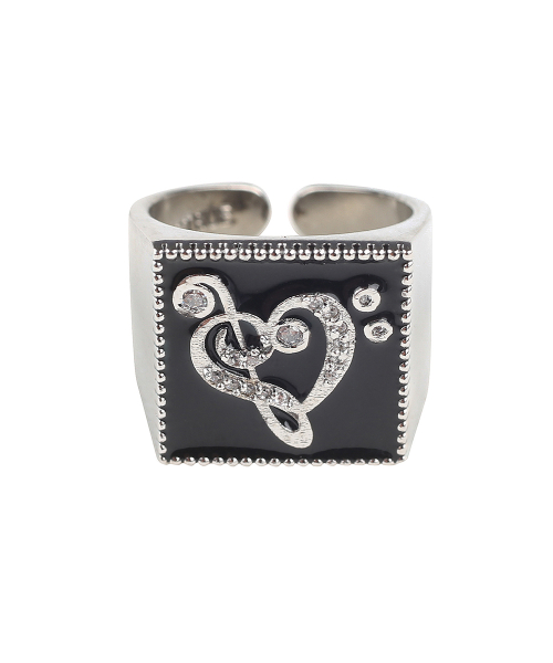 SY NOTE SQUARE RING(BLACK)