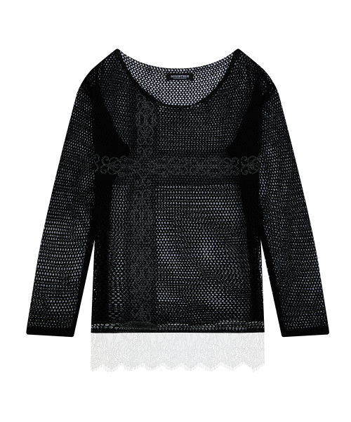 SY LACE NET KNIT(BLACK)