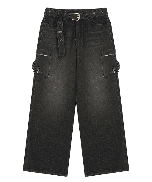 SY POCKET BELT PANTS(BLACK)