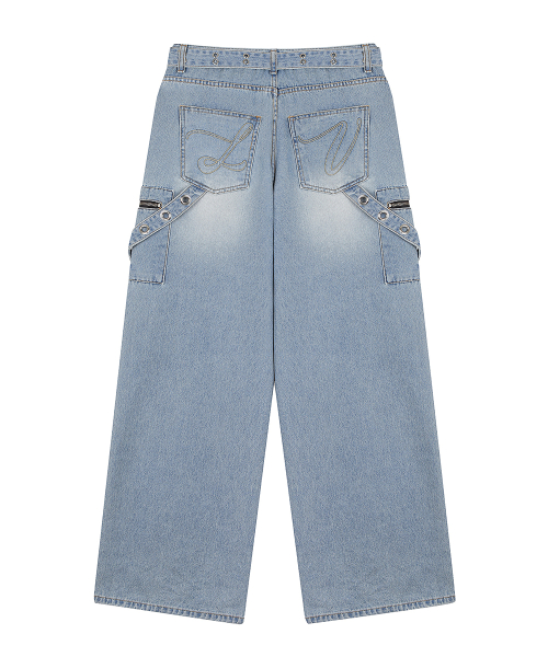 SY POCKET BELT PANTS(BLUE)